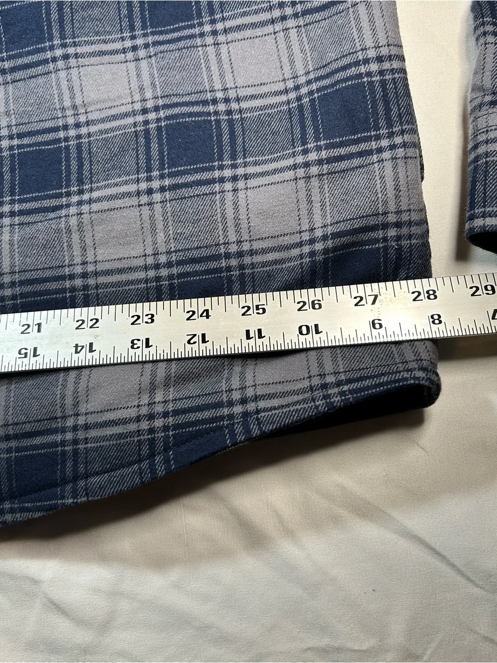 Eddie Bauer Blue and Gray Plaid Lightweight Shirt Jacket